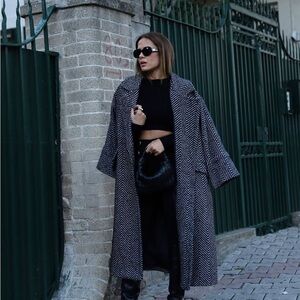 Oversized Long Sleeves Coat with Padded Shoulders